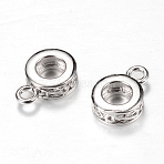 Brass Tube Bails, Loop Bails, Cadmium Free & Nickel Free & Lead Free, Platinum, 11x7.5x3mm, Hole: 1.5mm, Inner Diameter: 4mm(KK-R037-56P)