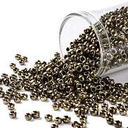 TOHO Round Seed Beads, Japanese Seed Beads, (1705) Gilded Marble Brown, 8/0, 3mm, Hole: 1mm, about 1110pcs/50g(SEED-XTR08-1705)