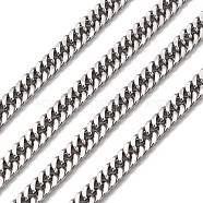 Men's Jewelry Making 304 Stainless Steel Double Link Curb Chains, Unwelded, Faceted, Stainless Steel Color, 8x5x1.2mm(CHS-A003C-1.2mm)