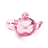 Transparent Acrylic Pendants, Teapot, Pearl Pink, 24.5x33x17mm, Hole: 3mm(X-TACR-T001-01D)