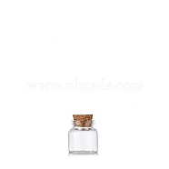Glass Empty Wishing Bottle, with Cork Stopper, Column, Clear, 3x3cm, Capacity: 10ml(0.34fl. oz)(PW-WG17389-01)