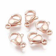304 Stainless Steel Lobster Claw Clasps, Real Rose Gold Plated, 11x6.5x3.5mm, Hole: 1.2mm(X-STAS-T031-16RG)