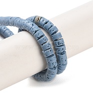 Synthetic Lava Rock Dyed Beads Strands, Disc, Heishi Beads, Light Steel Blue, 4x2~2.5mm, Hole: 0.7mm, about 152pcs/strand, 15.12''(38.4cm)(G-H311-10-07)