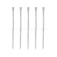 Iron Flat Head Pins, Cadmium Free & Lead Free, Silver, 35x0.75~0.8mm, 20 Gauge, about 5400pcs/1000g, Head: 2mm(HPS3.5cm)
