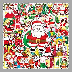 100Pcs Christmas PVC Self Adhesive Stickers, Waterproof Decals for Water Bottle, Helmet, Luggage, Mixed Shapes, 55~85mm(XMAS-PW0001-192)