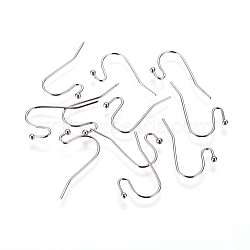 316 Surgical Stainless Steel Earring Hooks, Stainless Steel Color, 22x12x2mm, Pin: 0.7mm(X-STAS-F216-02P)