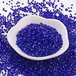 MGB Matsuno Glass Beads, Japanese Seed Beads, 11/0 Opaque Round Hole Glass Seed Beads, Two Cut, Hexagon, Blue, 2x2x2mm, Hole: 0.8mm, about 44000pcs/bag, 450g/bag(SEED-Q023-738)