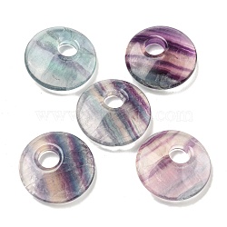 Natural Fluorite Pendants, Pi Disc Charms, 30x6.5mm, Hole: 8mm(G-K338-25)