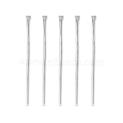 Iron Flat Head Pins, Cadmium Free & Lead Free, Silver, 35x0.75~0.8mm, 20 Gauge, about 5400pcs/1000g, Head: 2mm(HPS3.5cm)