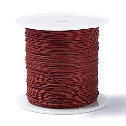 Nylon Chinese Knot Cord, Nylon Jewelry Cord for Jewelry Making, Dark Red, 0.4mm, about 28~30m/roll(NWIR-C003-02K)