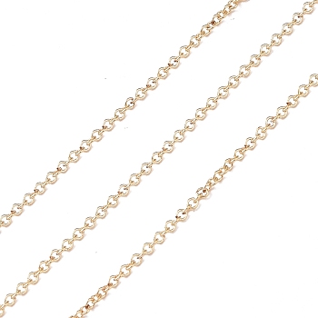 Brass Cable Chains, Soldered, Real 14K Gold Filled Chains, Real 14K Gold Plated, Link: 1.7x1.6x0.4mm
