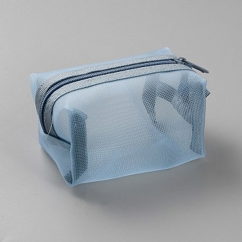 Nylon Storage Bags, Rectangle, Sky Blue, 10.5x5.5x7.2cm