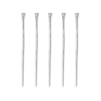 Iron Flat Head Pins, Cadmium Free & Lead Free, Silver, 35x0.75~0.8mm, 20 Gauge, about 5800pcs/1000g, Head: 2mm