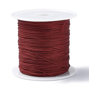 Nylon Chinese Knot Cord, Nylon Jewelry Cord for Jewelry Making, Dark Red, 0.4mm, about 28~30m/roll