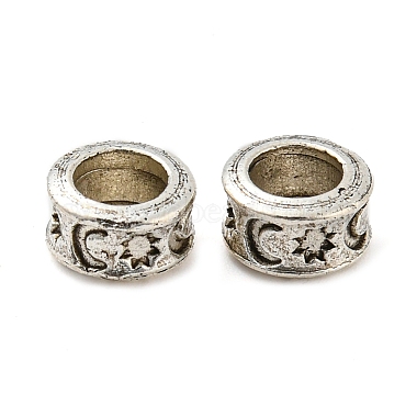 Antique Silver Flat Round Alloy Spacer Beads
