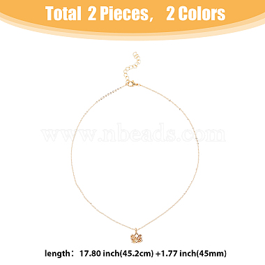 2Pcs 2 Colors Alloy Pendant Necklaces Set(NJEW-FI0001-54)-2