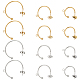 24Pcs 6 Style 304 Stainless Steel C-shape Stud Earring Findings(FIND-BBC0001-53)-1