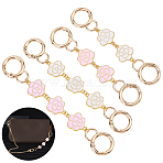 2 Sets 2 Style Alloy Enamel Flower Link Bag Strap Extenders, with Alloy Clasp, Mixed Color, 12~14.6cm, 2pcs/set, 1 set/style(FIND-WR0006-31)