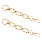 2Pcs Alloy Purse Chains with D Clasps, Closure for Purse Handbag, Light Gold, 180x4.6mm, Inner Diameter: 9/20x20mm, link1: 8mm, link2: 24x19mm(DIY-HS0001-76)