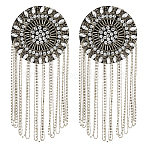 2Pcs Iron & Glass & Polyester Epaulettes Costume Accessories, Platinum, 185x77x10mm(DIY-FH0009-03A-02)