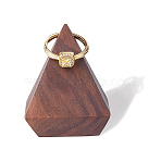 Walnut Wooden Ring Storage Rack Display Stands, Pyramid, Coconut Brown, 39x39x50mm(ODIS-WH0099-51A)