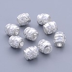 Tibetan Style Alloy Beads, Lead Free & Cadmium Free, Barrel, Silver Color Plated, about 8mm wide, 8mm thick, hole: 3.2mm(X-K08UN021)