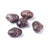 Natural Leopard Skin Jasper Beads, No Hole/Undrilled, Heart, 20x25x11~13mm(G-F659-A29)
