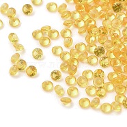 Cubic Zirconia Cabochons, Faceted Diamond, Gold, 1.3x1mm(ZIRC-K090-1.3mm-01C)