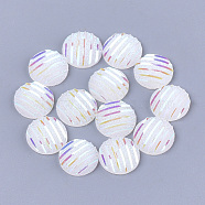 Resin Cabochons, Flat Round, White, 12x3~3.5mm(CRES-T012-05A)