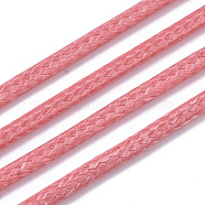 Waxed Polyester Cords, for Jewelry Making, Light Coral, 1.5mm, about 10m/roll(X-YC-R004-1.5mm-06)