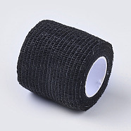 Multifunctional Non Woven Fabric Bandage, Self-adhesive Sport Elastic Bandage, Adhesive Bandage, Black, 50mm, about 4.5m/roll(AJEW-WH0088-03)