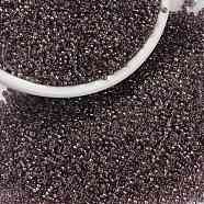 MIYUKI Round Rocailles Beads, Japanese Seed Beads, (RR1836) Sparkling Lined Smoky Amethyst AB, 15/0, 1.5mm, Hole: 0.7mm, about 27777pcs/50g(SEED-X0056-RR1836)