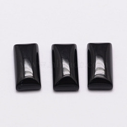 Rectangle Natural Black Agate Cabochons, 14x7x4mm(G-K031-03)