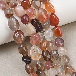 Natural Agate Beads Strands, Nuggets, Tumbled Stone, 9~11x8~10x6~10mm, Hole: 0.8mm, about 18~19pcs/strand, 6.89~7.28''(17.5~18.5cm)(GG-CBA787B-A35)