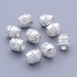 Tibetan Style Alloy Beads, Lead Free & Cadmium Free, Barrel, Silver Color Plated, about 8mm wide, 8mm thick, hole: 3.2mm(X-K08UN021)