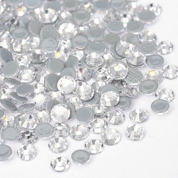 Glass Hotfix Rhinestone, Grade AA, Flat Back & Faceted, Half Round, Crystal, SS6, 1.9~2.0mm, about 1440pcs/bag