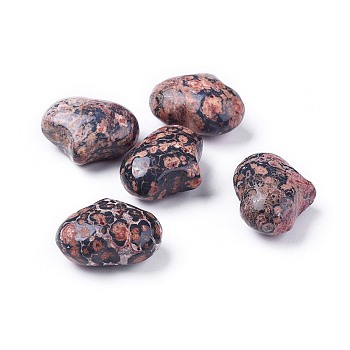 Natural Leopard Skin Jasper Heart Love Stone, Pocket Palm Stone for Reiki Balancing, 20x25x11~13mm