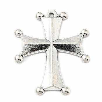Tibetan Style Alloy Pendants, Cross, Antique Silver, 29x23x2mm, Hole: 1.2mm, 320pcs/500g