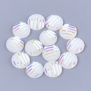 Resin Cabochons, Flat Round, White, 12x3~3.5mm
