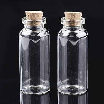 Glass Jar Glass Bottles Bead Containers, with Cork Stopper, Wishing Bottle, Clear, 6x2.5cm, Hole: 1.25cm, Capacity: 28ml(0.94 fl. oz)