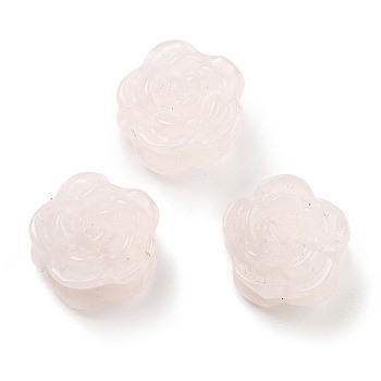 Natural Rose Quartz Beads, Flower, 13.5~16x13~16x7.5~9.5mm, Hole: 1.6mm