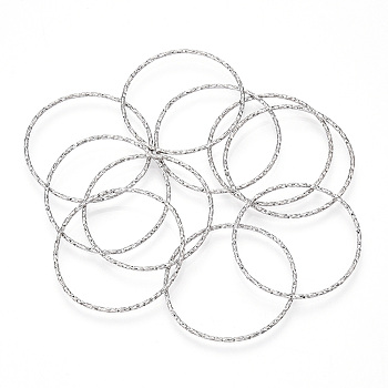 Brass Linking Rings, Soldered, Nickel Free, Real Platinum Plated, 30x1mm, Inner Diameter: 28mm