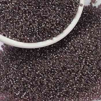MIYUKI Round Rocailles Beads, Japanese Seed Beads, (RR1836) Sparkling Lined Smoky Amethyst AB, 15/0, 1.5mm, Hole: 0.7mm, about 27777pcs/50g