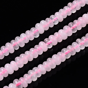 Natural Rose Quartz Beads Strands, Rondelle, 4~5x2mm, Hole: 0.8mm, about 155~160pcs/strand, 14.96~15.35 inch(38~39cm)