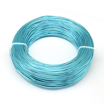 Round Aluminum Wire, Bendable Metal Craft Wire, for DIY Jewelry Craft Making, Dark Turquoise, 6 Gauge, 4mm, 16m/500g(52.4 Feet/500g)