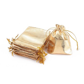 Organza Bags, Rectangle, Gold, 12x9cm