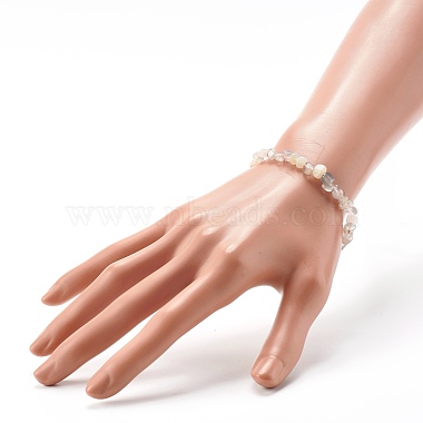 Natural Grey Agate Chip Beads Bracelet for Girl Women(BJEW-JB06748-08)-3