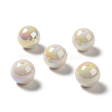 Beige Round Acrylic Beads