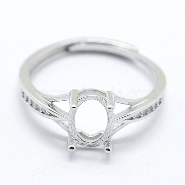 Rhodium Plated 925 Sterling Silver Finger Ring Components(STER-G027-17P)-2