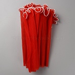 3.8 Yards Polyester Pleated Lace Trim, Ruffled Lace Ribbon with Plastic Pearl Edge, for Bouquet Decor, Red, 10-5/8 inch(270mm), about 3.8 yards(3.5m)/pc(OCOR-WH0092-22C)